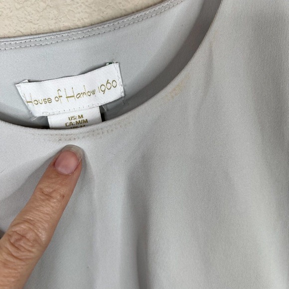 House of Harlow Women's Cropped T-Shirt Short Sleeve Crewneck Gray Size M - Picture 5 of 12